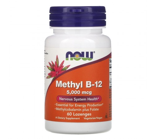Метил В12, Methyl B-12, NOW Foods, 5000 мкг, 60 леденцов Метил В12, Methyl B-12, NOW Foods, 5000 мкг, 60 леденцов