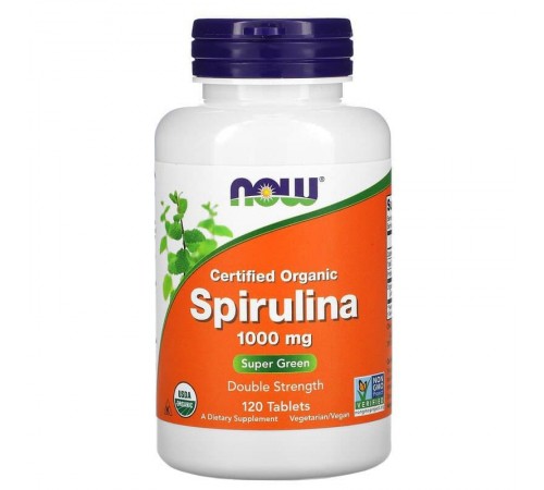 Спирулина, Spirulina, Now Foods, 1000 мг, 120 таблеток Спирулина, Spirulina, Now Foods, 1000 мг, 120 таблеток