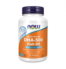 Рыбий жир, DHA-500 Fish Oil, Now Foods, 500/250, 90 капсул