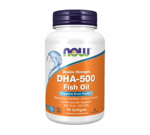 Рыбий жир, DHA-500 Fish Oil, Now Foods, 500/250, 90 капсул Рыбий жир, DHA-500 Fish Oil, Now Foods, 500/250, 90 капсул