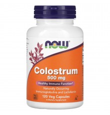 Колострум (молозиво), Colostrum, Now Foods, 500 мг, 120 вег.капсул