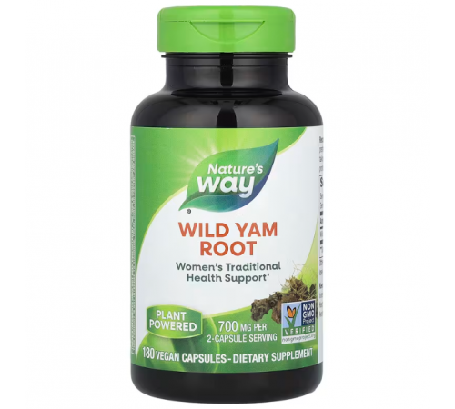 Дикий ямс, Wild Yam, Nature's Way, корень, 700 мг, 180 капсул