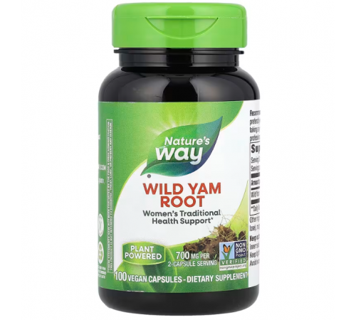 Дикий Ямс (корень), Wild Yam, Nature's Way, 700 мг, 100 капсул Дикий Ямс (корень), Wild Yam, Nature's Way, 700 мг, 100 капсул