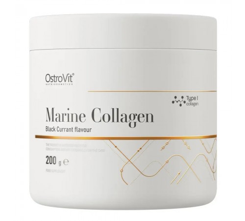 Морской Коллаген, Marine Collagen, Ostrovit, 200 грамм (Черная смородина)