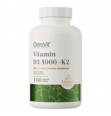 Витамин Д3+ К2, Vitamins D3+K2 MK-7, OstroVit, 4000 МЕ, 100 таблеток