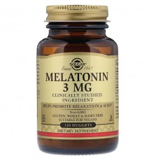 Мелатонин, Melatonin, Solgar, 3 мг, 120 таблеток