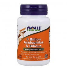 Пробиотики 8 миллиардов, Acidophilus и Bifidus 8 млрд КОЭ, NOW Foods, 60 капсул