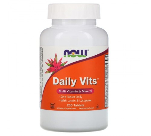 Мультивитамины и минералы, NOW Foods, Daily Vits, 250 таблеток Мультивитамины и минералы, NOW Foods, Daily Vits, 250 таблеток