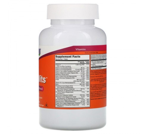 Мультивитамины и минералы, NOW Foods, Daily Vits, 250 таблеток Мультивитамины и минералы, NOW Foods, Daily Vits, 250 таблеток