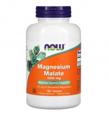 Магний малат, Magnesium Malate, Now Foods, 1000 мг, 180 таблеток