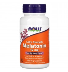 Мелатонин, Melatonin, Now Foods, 10 мг, 100 капсул
