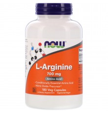 Амінокислота Л-Аргінін, L-Arginine, Now Foods, 700 мг, 180 капсул