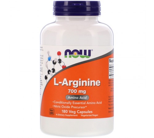 Аминокислота Л-Аргинин, L-Arginine, Now Foods, 700 мг, 180 капсул Аминокислота Л-Аргинин, L-Arginine, Now Foods, 700 мг, 180 капсул