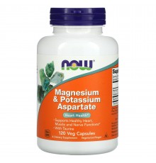 Магний и калий аспартат, Magnesium & Potassium Aspartate, Now Foods, 120 капсул