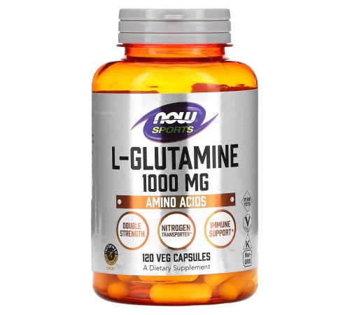 L-глутамин, L-Glutamine, Now Foods, 1000 мг, 120 капсул