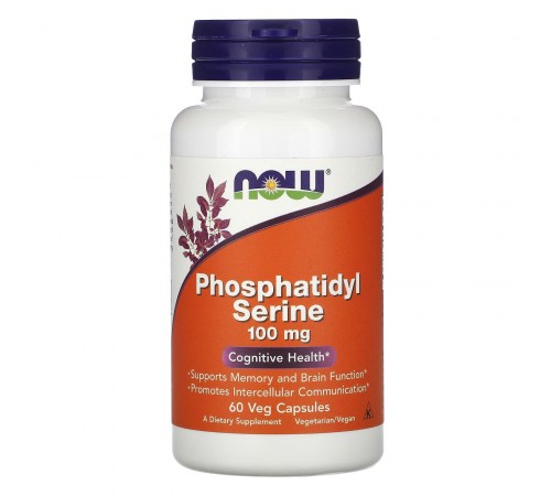 Фосфатидилсерин, Phosphatidyl Serine, Now Foods, 100 мг, 60 вегетарианских капсул Фосфатидилсерин, Phosphatidyl Serine, Now Foods, 100 мг, 60 вегетарианских капсул