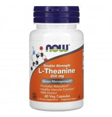 Амінокислота L-Теанін, L-Theanine, Now Foods 200 мг, 60 капсул