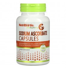 Аскорбат Натрію, Sodium Ascorbate, NutriBiotic, 100 капсул