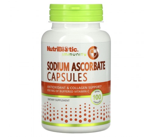 Аскорбат Натрия, Sodium Ascorbate, NutriBiotic, 100 капсул Аскорбат Натрия, Sodium Ascorbate, NutriBiotic, 100 капсул