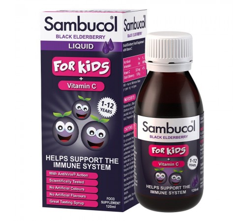 Бузина для детей с витамином С, Black Elderberry + C, Sambucol, 120 мл Бузина для детей с витамином С, Black Elderberry + C, Sambucol, 120 мл