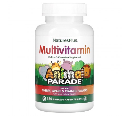 Витамины для детей (Children's Multi-Vitamin), Nature's Plus, Animal Parade, 180 таблеток в форме животных (Ассорти вкусов)