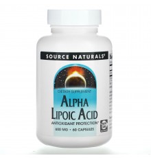 Альфа-ліпоєва кислота, Alpha Lipoic Acid, Source Naturals, 600 мг, 60 капсул
