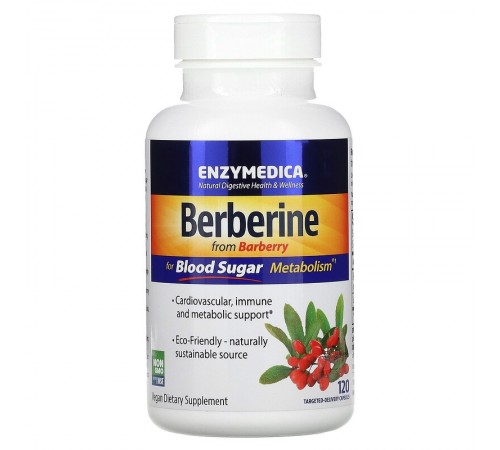 Берберин, Berberine, Enzymedica, 120 капсул Берберин, Berberine, Enzymedica, 120 капсул