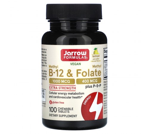 Метилфолат и метил B-12, Methyl Folate & Methyl B12, Jarrow Formulas, 1000/400 мкг, 100 жев. табл. Метилфолат и метил B-12, Methyl Folate & Methyl B12, Jarrow Formulas, 1000/400 мкг, 100 жев. табл.
