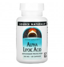 Альфа-ліпоєва кислота, Alpha Lipoic Acid, Source Naturals, 300 мг, 60 таблеток
