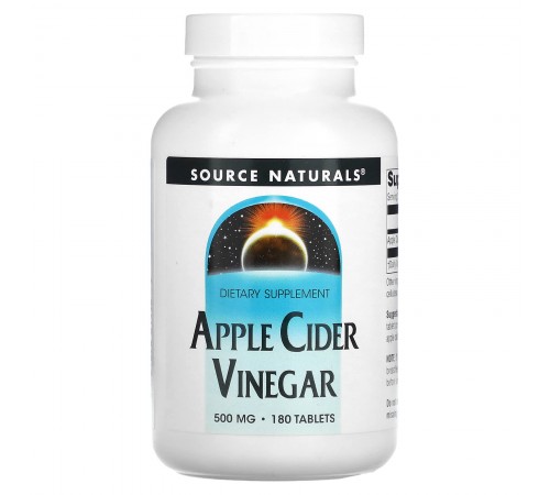 Яблочный уксус, Apple Cider Vinegar, Source Naturals, 500 мг, 180 капсул Яблочный уксус, Apple Cider Vinegar, Source Naturals, 500 мг, 180 капсул