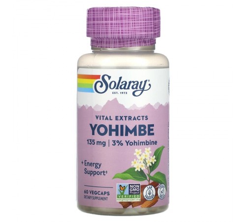 Йохімбе, Yohimbe, Solaray, 135 мг, 60 капсул Йохімбе, Yohimbe, Solaray, 135 мг, 60 капсул