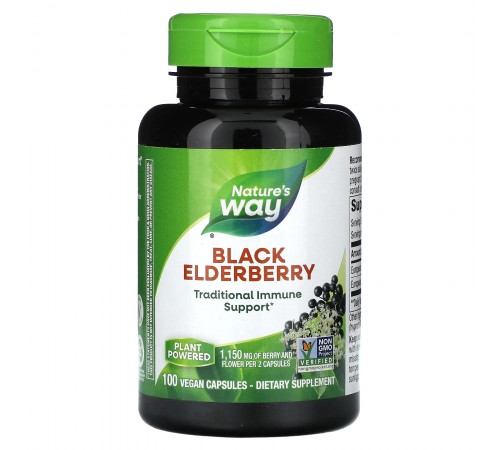 Черная бузина, Nature's Way, 575 мг, 100 капсул Черная бузина, Nature's Way, 575 мг, 100 капсул