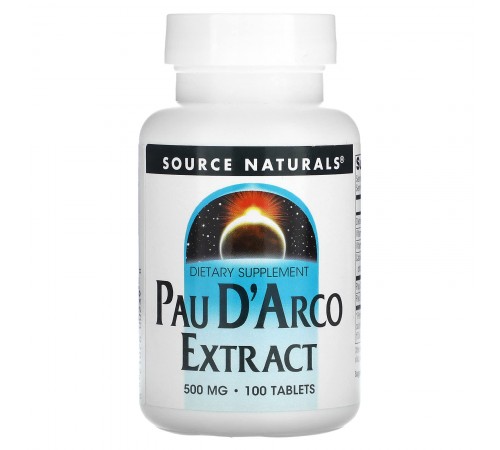 По Д`Арко, Pau D`Arco Extract, Source Naturals, 500 мг, 100 таблеток