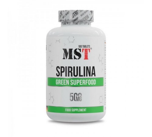 Спіруліна, Spirulina, MST, 500 мг,180 таблеток Спіруліна, Spirulina, MST, 500 мг,180 таблеток