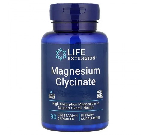 Глицинат магния, Magnesium (Glycinate), Life Extension, 105 мг, 90 капсул