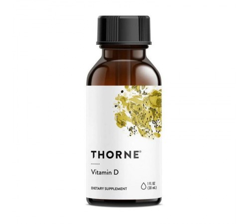 Витамин Д в каплях, Vitamin D, Thorne Research, 1000 МЕ (25 мкг), 30 мл