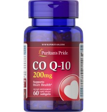 Коэнзим Q10, CO Q-10, Puritan's Pride, 200 мг, 60 гелевых капсул
