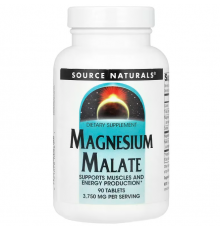 Магний малат, Magnesium Malate, Source Naturals, 3750 мг, 90 таблеток