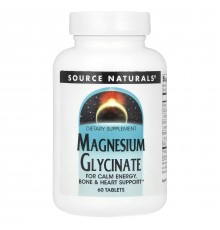 Магний Глицинат, Source Naturals, Magnesium Glycinate, 60 таблеток