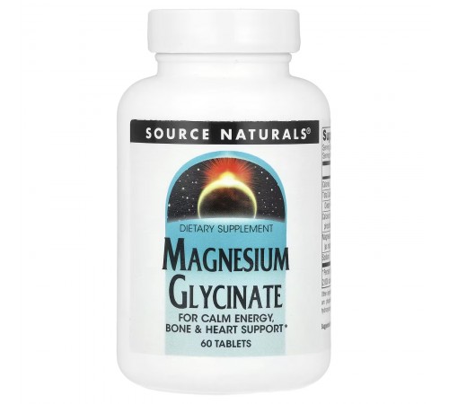 Магний Глицинат, Source Naturals, Magnesium Glycinate, 60 таблеток Магний Глицинат, Source Naturals, Magnesium Glycinate, 60 таблеток