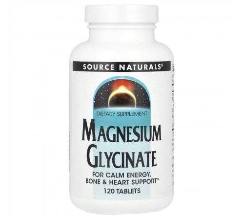 Магний глицинат, Source Naturals, Magnesium Glycinate, 120 таблеток Магний глицинат, Source Naturals, Magnesium Glycinate, 120 таблеток