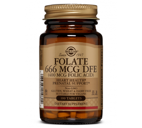 Фолат, Folate, Solgar, 400 мкг, 100 таблеток