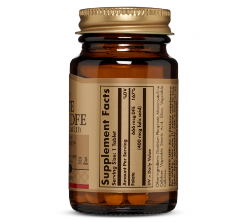 Фолат, Folate, Solgar, 400 мкг, 100 таблеток