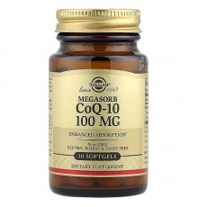 Коэнзим Q10 Мегасорб дополненнный (Megasorb CoQ-10), Solgar, 100 мг 30 капсул