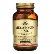 Мелатонин, Melatonin, Solgar, 5 мг, 120 таблеток