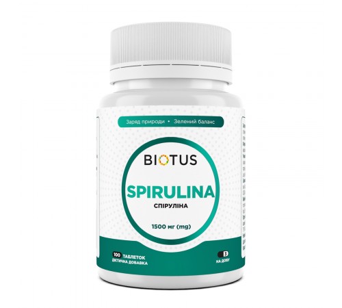 Спирулина, Spirulina, Biotus, 500 мг, 100 таблеток