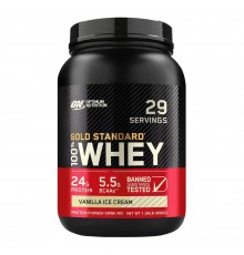 Сироватковий протеїн, 100% Whey Gold Standard, Optimum Nutrition, 909 грам (ванільне морозиво)