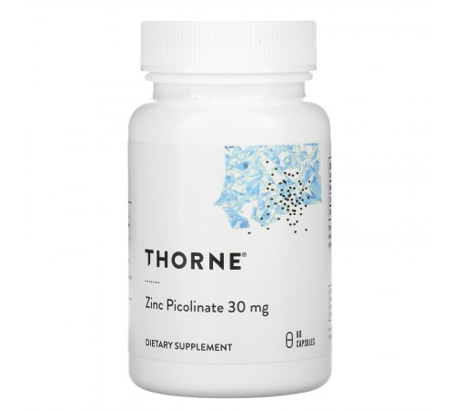 Пиколинат цинка, Zinc Picolinate, Thorne Research, 30 мг, 60 капсул Пиколинат цинка, Zinc Picolinate, Thorne Research, 30 мг, 60 капсул