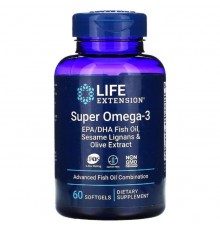 Омега-3, Omega Foundations, Life Extension, 60 капсул