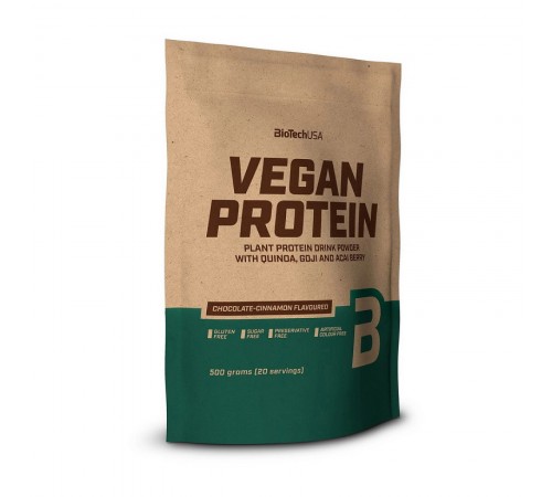 Веган протеин, Vegan Protein, BioTech, 500 грамм (Шоколад - корица)